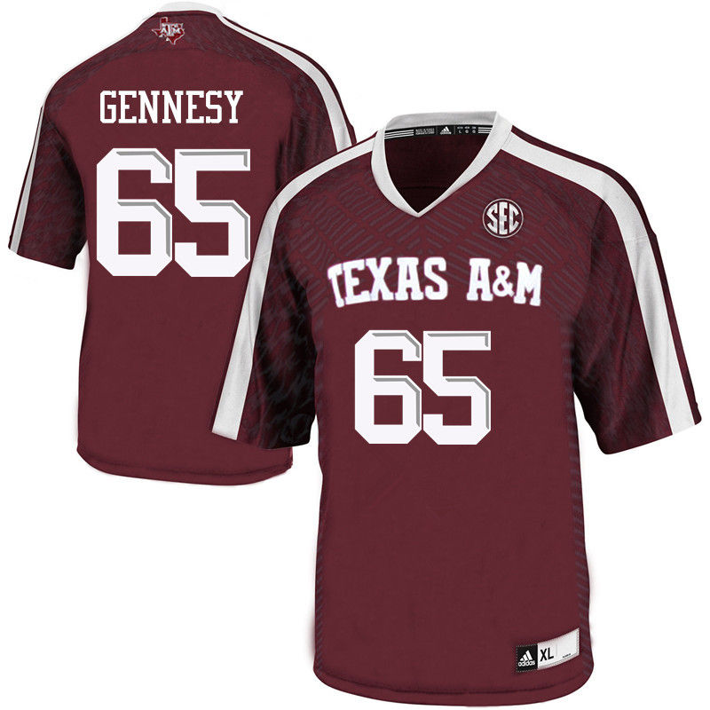Men #65 Avery Gennesy Texas A&M Aggies College Football Jerseys-Maroon